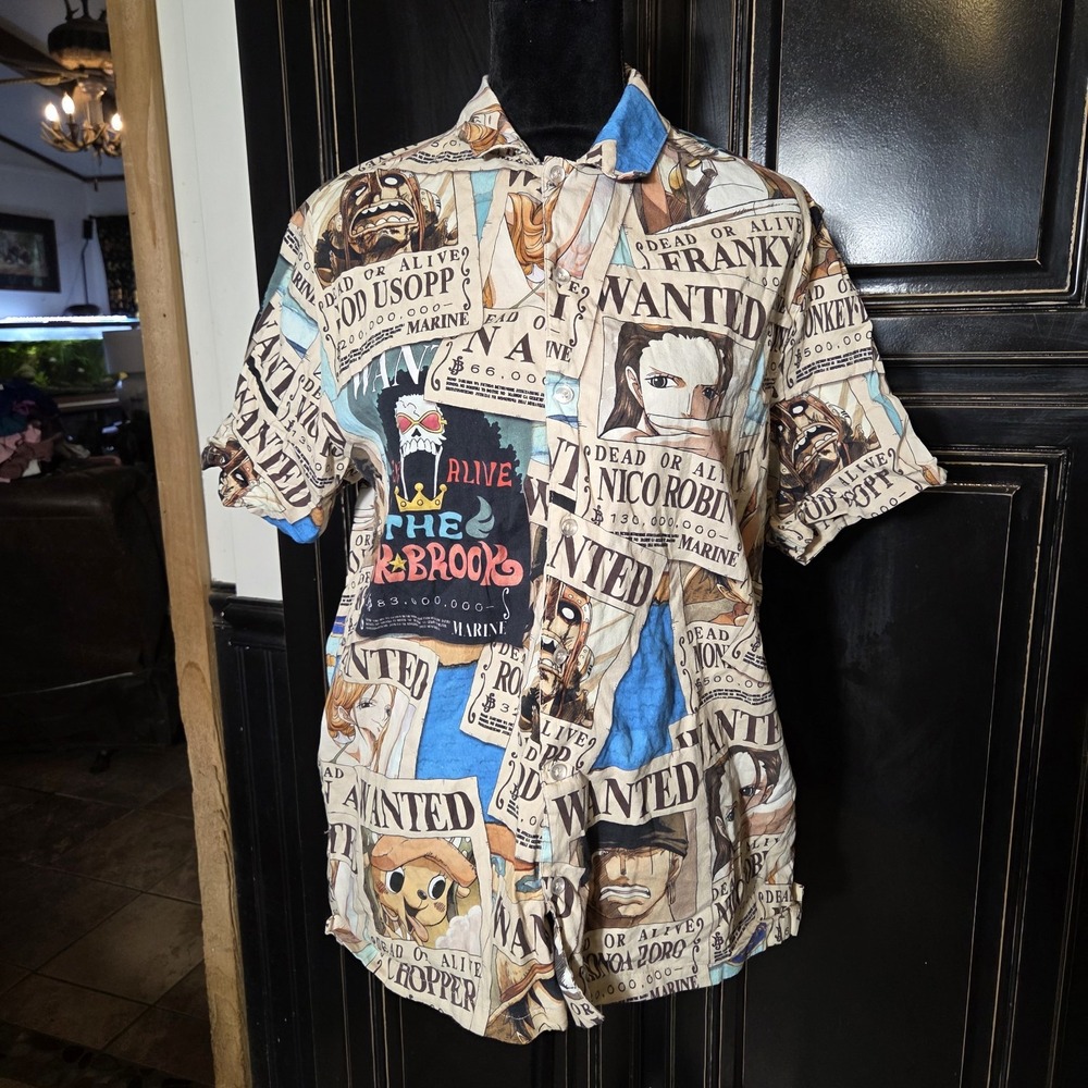 Manga One Piece Large Shirt Wanted Poster SSBU, Casual, Festival